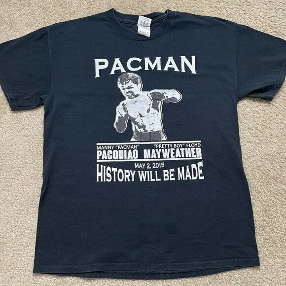 Floyd Mayweather vs Manny Pacquiao 2015 Fight of the Century Black Shirt Medium - Picture 1 of 6